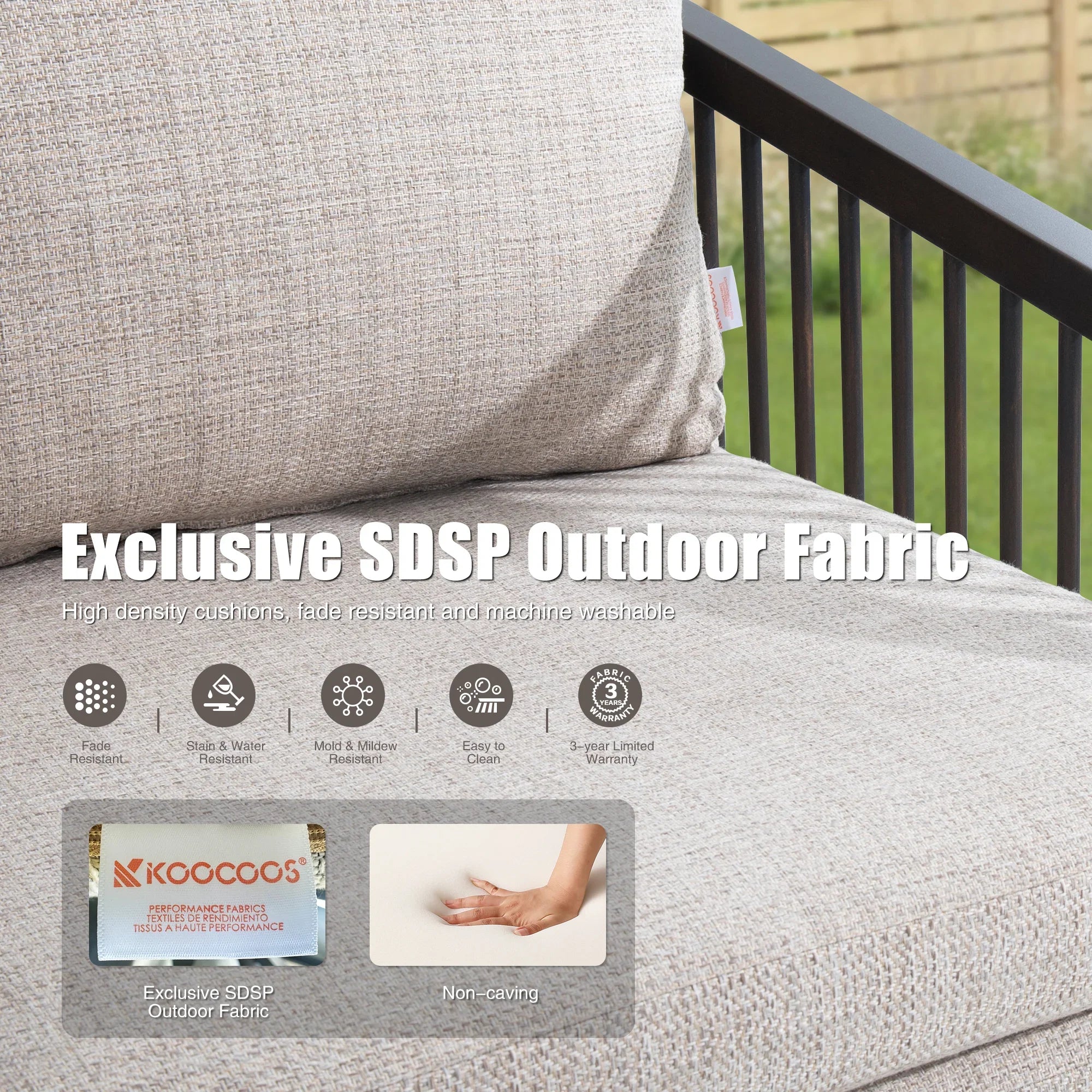 4 PCS Aluminum Patio Seating Set for 5-Person