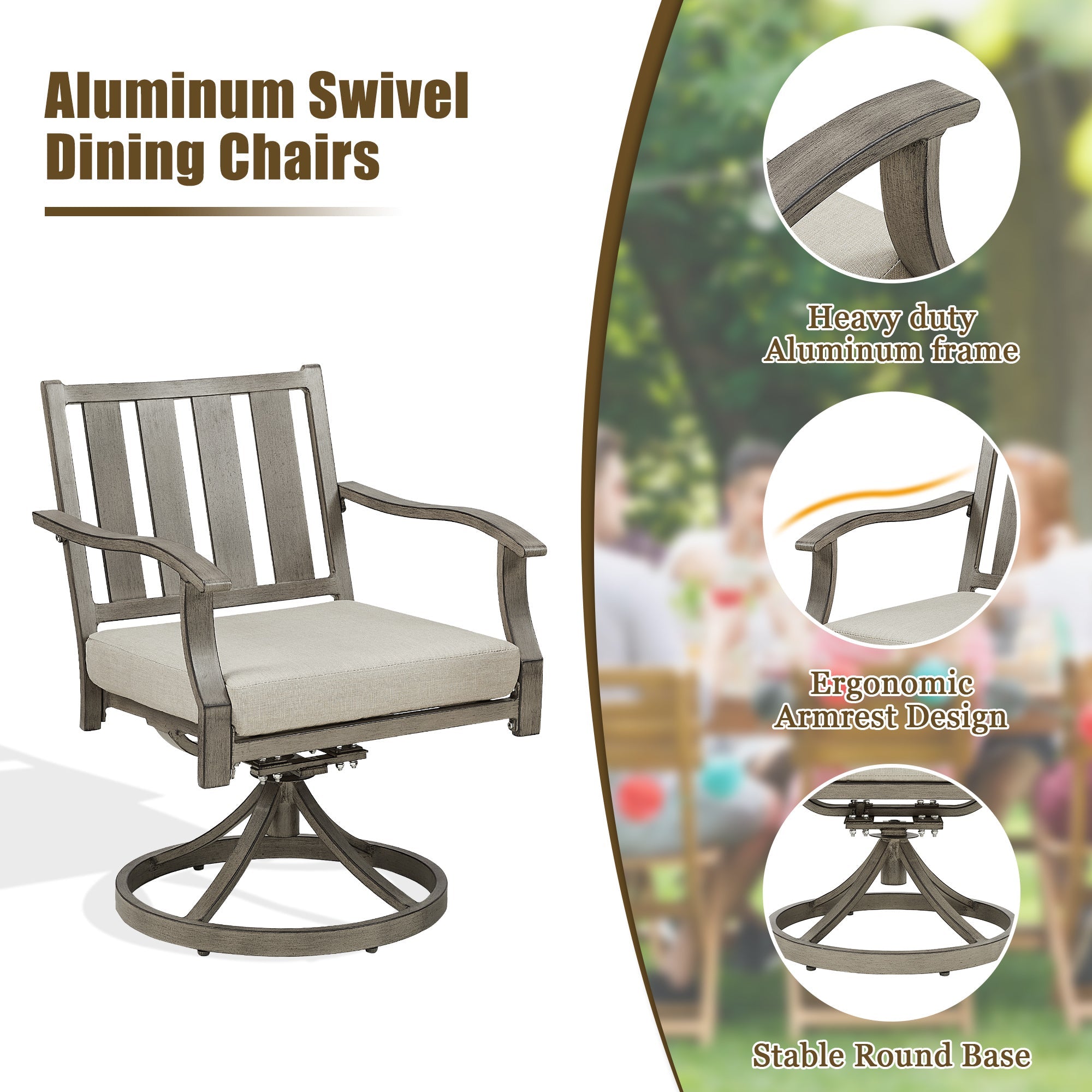 Outdoor 8- Person Square Dining Set with Sunbrella® Cushions