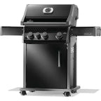 Rogue 425 3-Burner Natural Gas Grill in Black with Cast Iron Cooking Grids and Range Side Burner