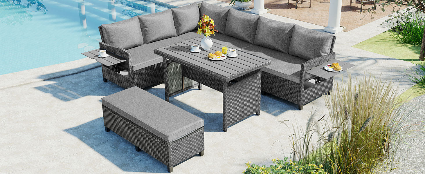 5-Piece Outdoor Patio Rattan Sofa Set
