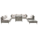 K&K Patio 8-Piece Patio Furniture Set with 43" Fire Pit Table