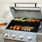 Mesa 405K,4-Burner Gas Grill with Smoker Box and Side Burner, 52,000 BTU – Perfect for Family Bbqs, Holiday Gift