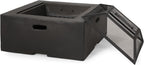 Berwick Outdoor Lightweight Concrete Wood Burning Square Fire Pit, Dark Gray