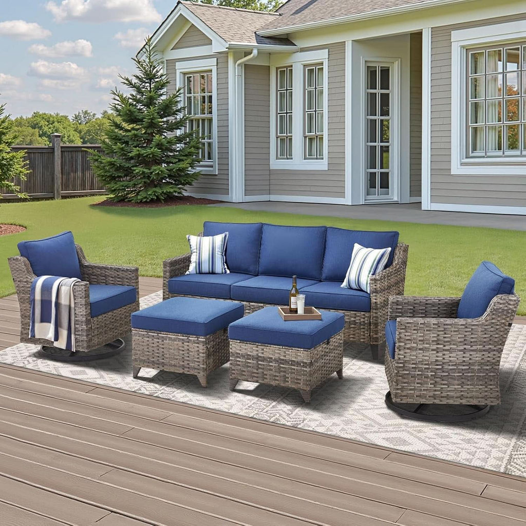 Outdoor Patio Furniture Set 5-Piece All Weather Wicker