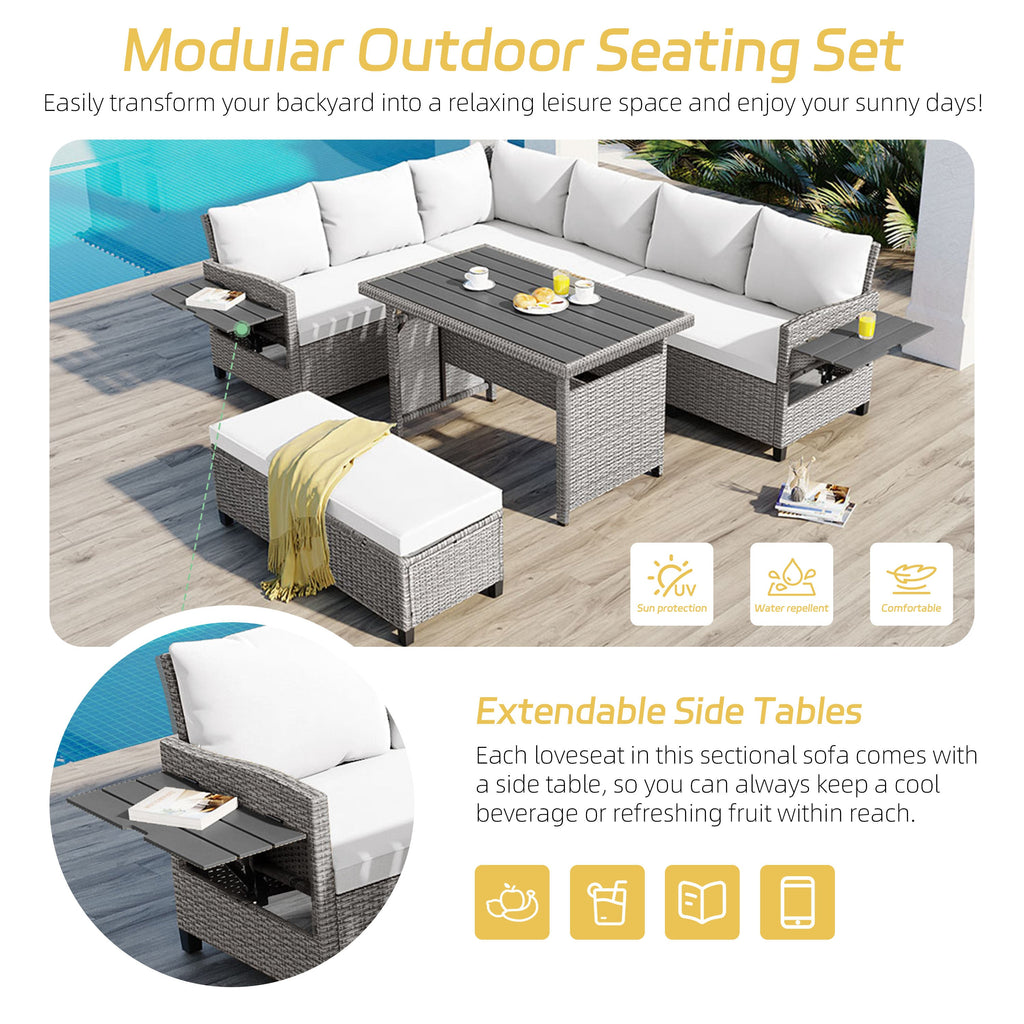 5-Piece Outdoor Patio Rattan Sofa Set