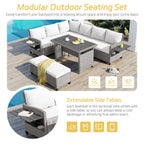 5-Piece Outdoor Patio Rattan Sofa Set