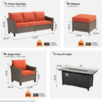 10-Piece Outdoor Patio Furniture Set with Fire Pit