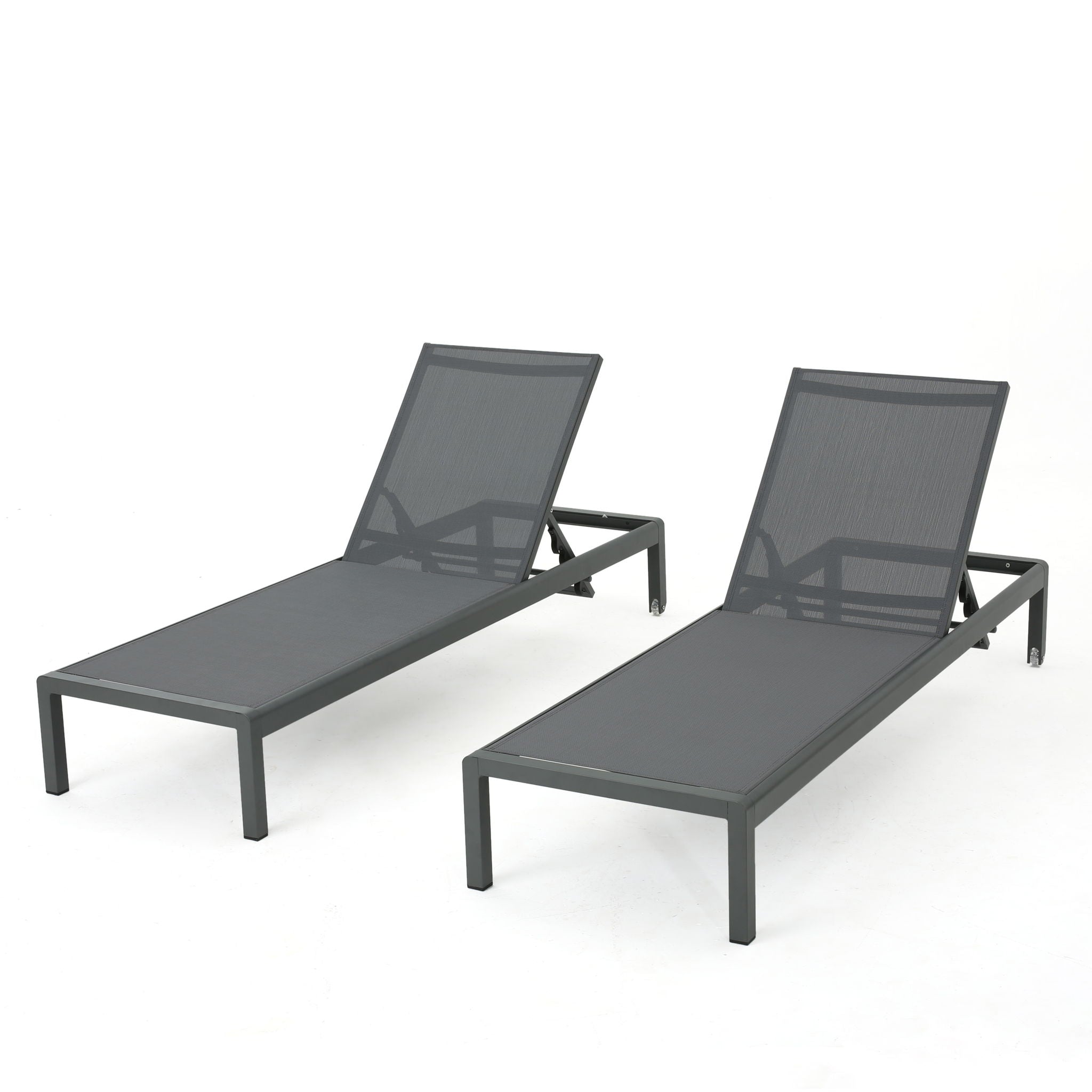 Outdoor Patio Chaise Lounge with 5 Reclining Positions