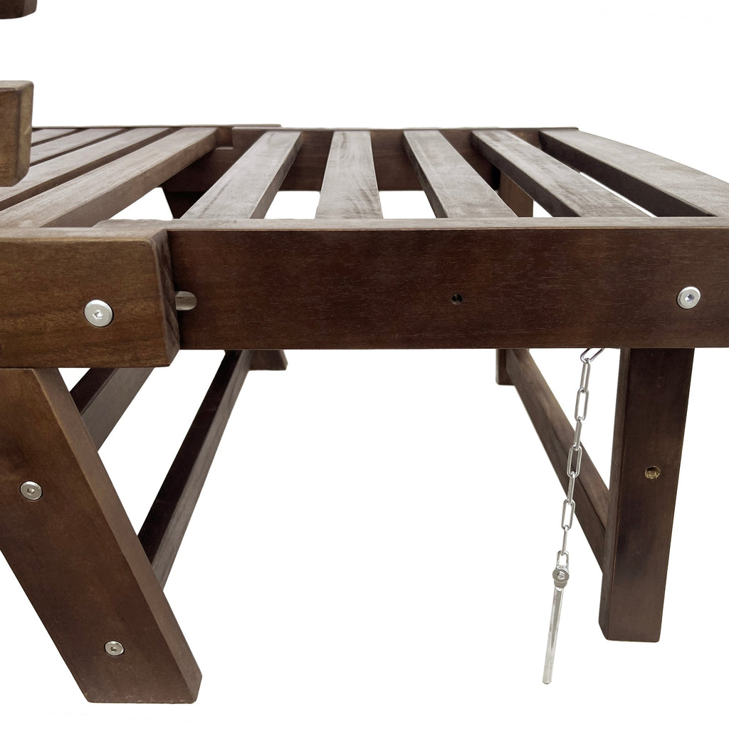 Outdoor Adjustable Patio Wooden Daybed Sofa Chaise Lounge with Cushions