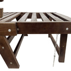Outdoor Adjustable Patio Wooden Daybed Sofa Chaise Lounge with Cushions