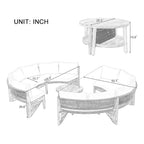 Alora 6-Person Half Moon Beige Patio Sectional Set With Cushions And Table (SAK61928)
