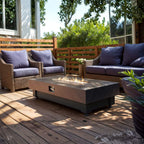Alora Premium 60-Inch Rectangular Outdoor Modern Propane Fire Pit Table with Rain Cover