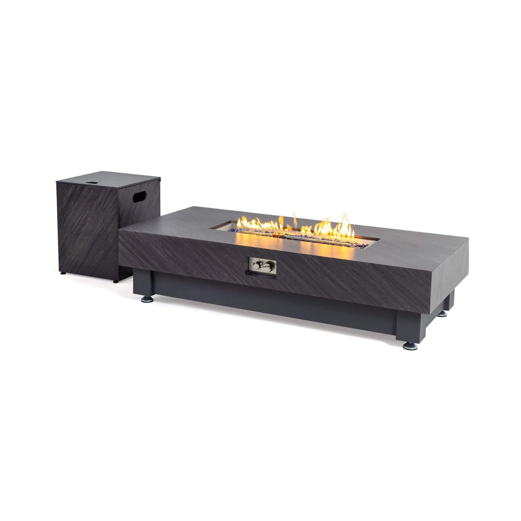 Alora Premium 60-Inch Rectangular Outdoor Modern Propane Fire Pit Table with Rain Cover