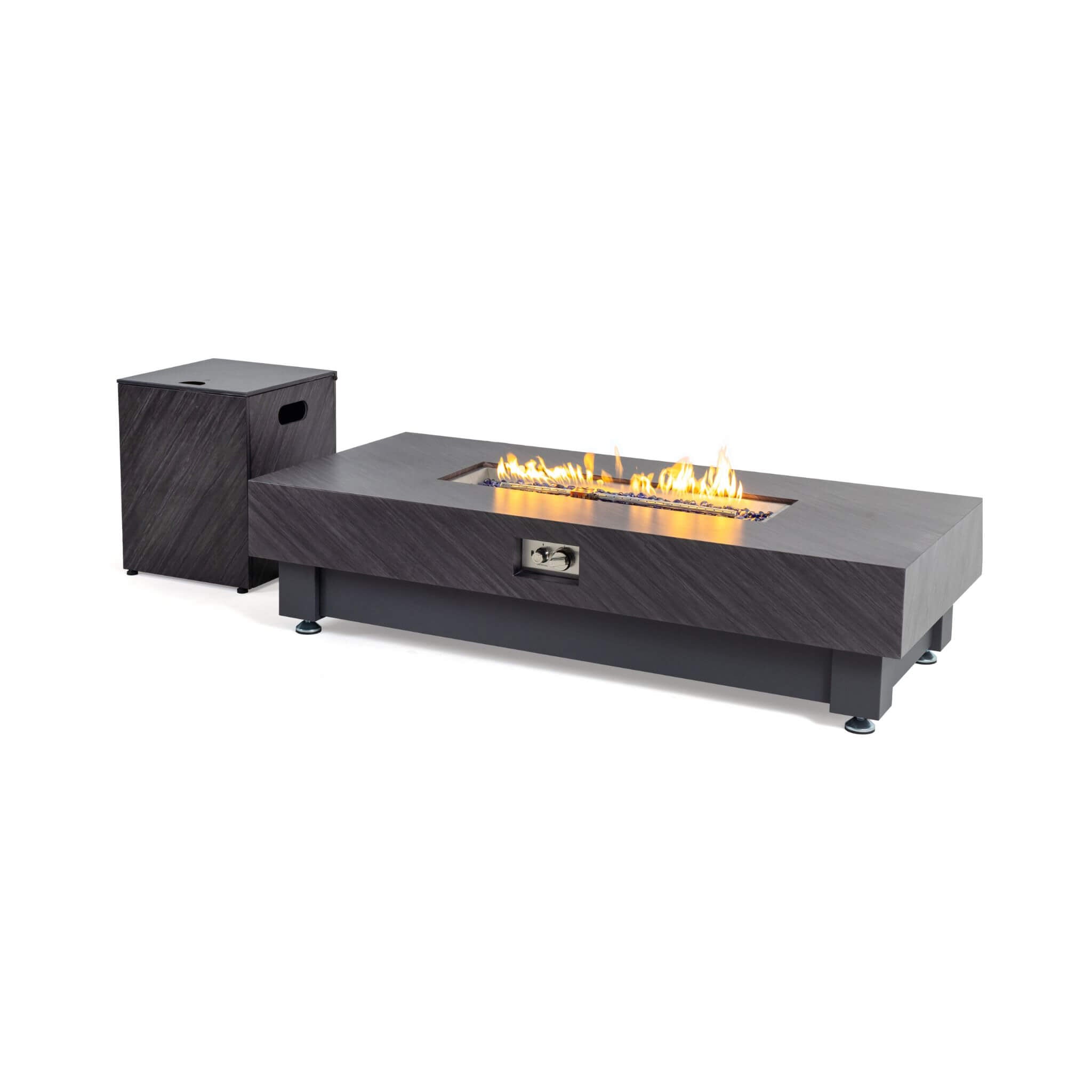 Alora Premium 60-Inch Rectangular Outdoor Modern Propane Fire Pit Table with Rain Cover