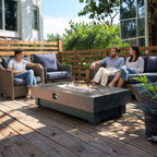 Alora Premium 60-Inch Rectangular Outdoor Modern Propane Fire Pit Table with Rain Cover