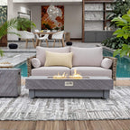 Alora Premium 60-Inch Rectangular Outdoor Modern Propane Fire Pit Table with Rain Cover
