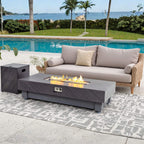 Alora Premium 60-Inch Rectangular Outdoor Modern Propane Fire Pit Table with Rain Cover