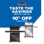 Rogue 425 3-Burner Propane Gas Grill in Black with Cast Iron Cooking Grids