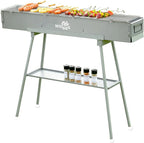 Charcoal Grills Commercial Quality Portable Multiple Size Hibachi BBQ Lamb Skewer Folded Camping Barbecue Grill for Garden Backyard Party Picnic Travel Outdoor Cooking Use (39.4x7.1x5.1 inch)