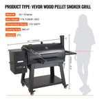 62-Inch Heavy-Duty Portable Wood Pellet BBQ Grill With Cart