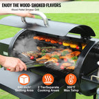 62-Inch Heavy-Duty Portable Wood Pellet BBQ Grill With Cart