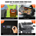 62-Inch Heavy-Duty Portable Wood Pellet BBQ Grill With Cart