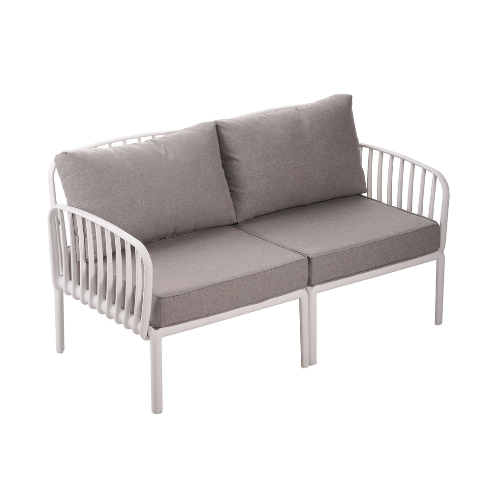 The Sleek All-Weather Resin Outdoor Loveseat and Coffee Table Set
