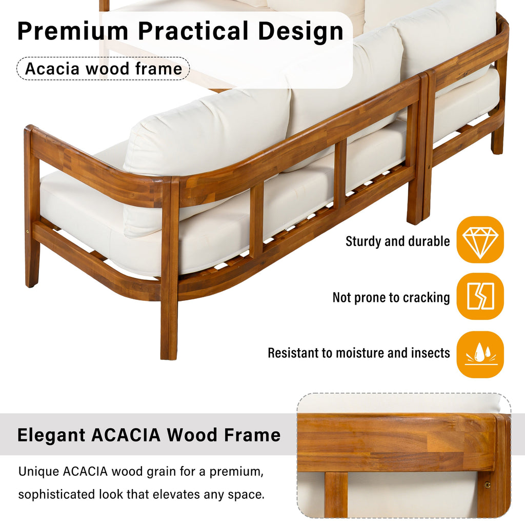 Acacia Solid Wood Patio Furniture Set
