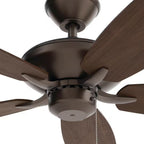 Renew Patio 52 In. Indoor/Outdoor Satin Natural Bronze Dual Mount Ceiling Fan with Pull Chain for Covered Patios