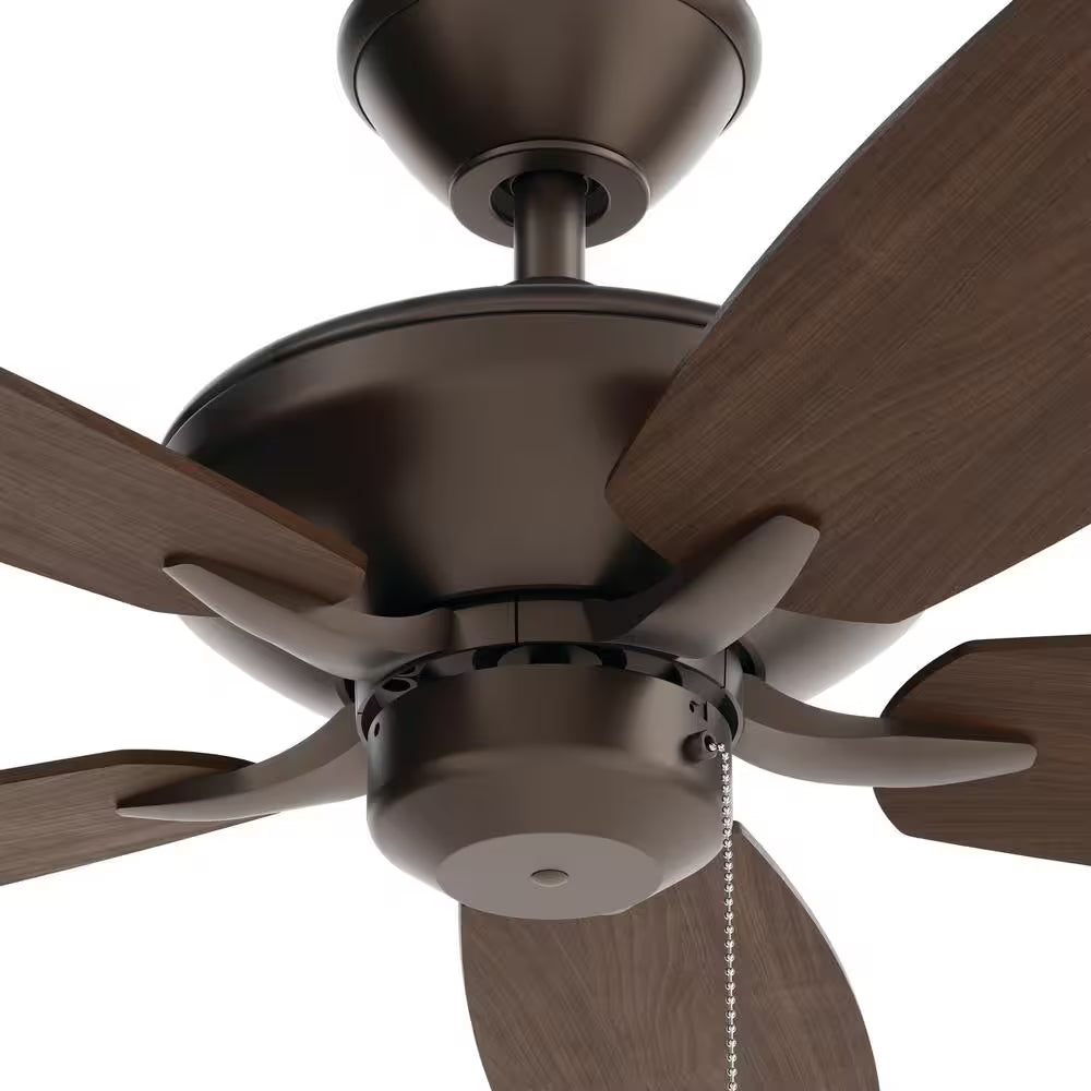 Renew Patio 52 In. Indoor/Outdoor Satin Natural Bronze Dual Mount Ceiling Fan with Pull Chain for Covered Patios