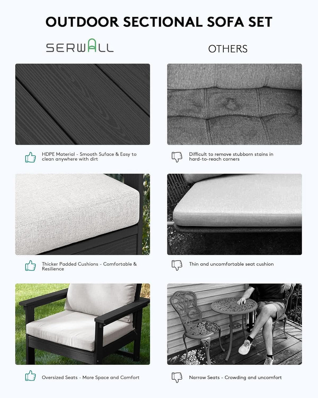 Outdoor Patio Furniture Set 7 Piece All Weather