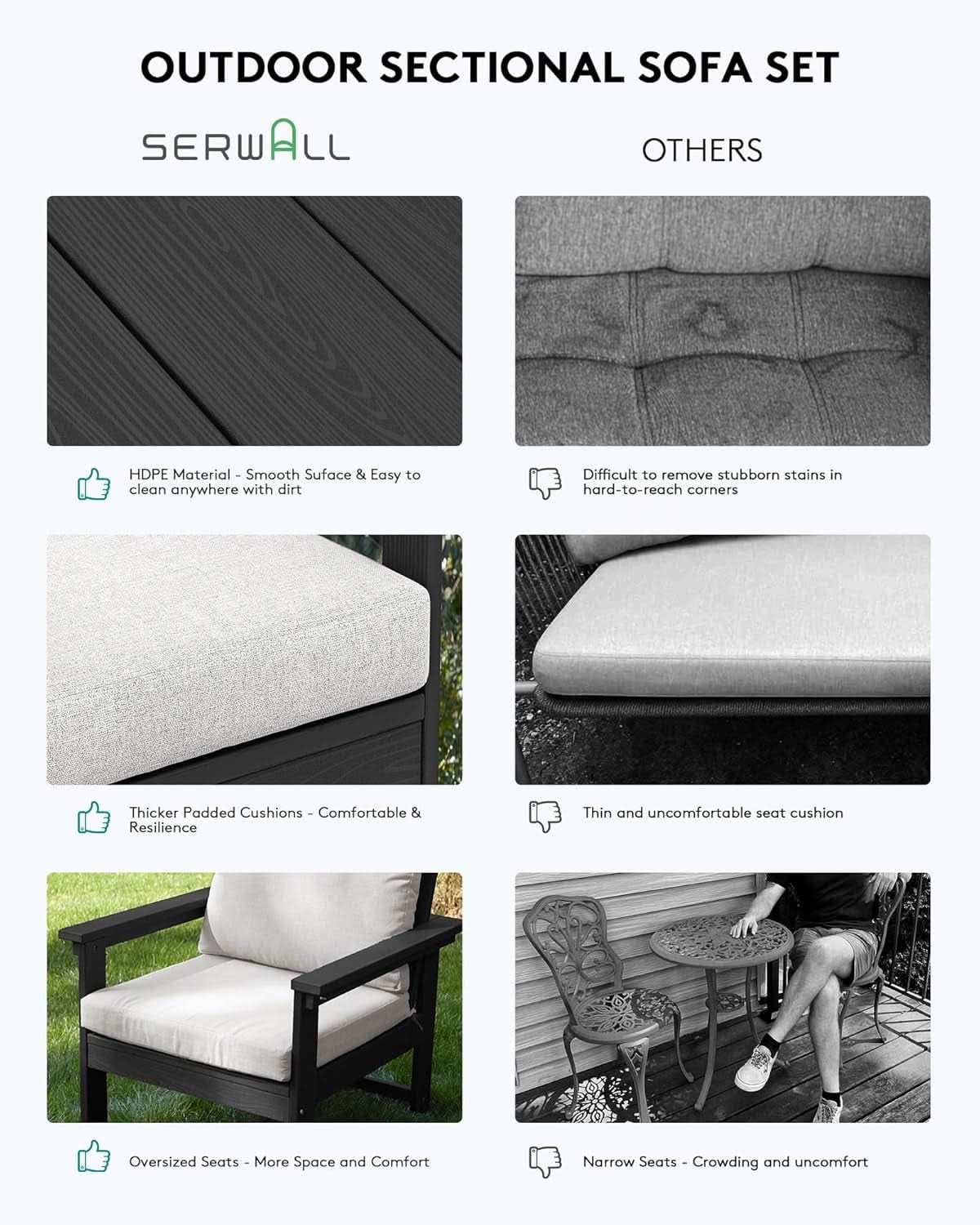 Outdoor Patio Furniture Set 7 Piece All Weather