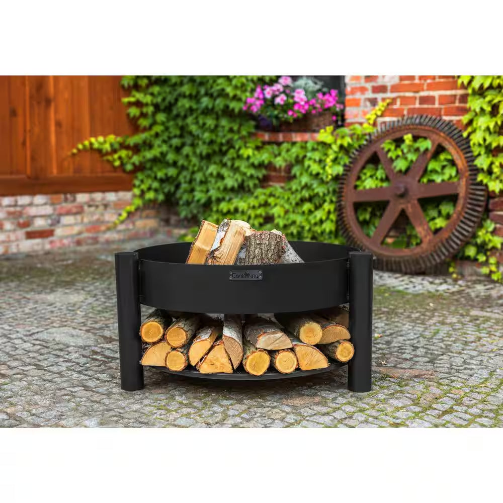 Cook King 111246 Montana Fire Pit, 23.5 In. Dia, Wood Storage, Wood Burning Fire Pit