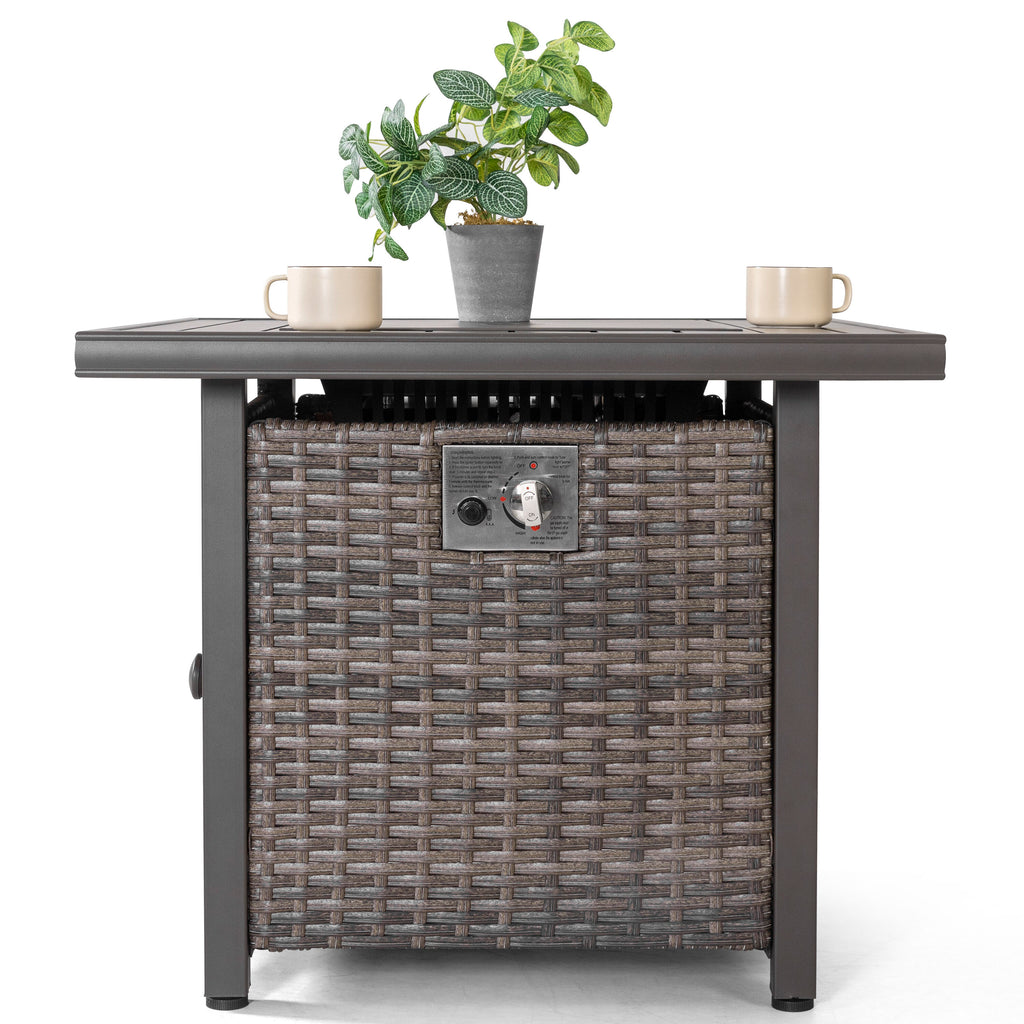 29.92-In W 50000 Maximum Btus Iron Square Liquid Propane Fire Pit Table