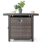 29.92-In W 50000 Maximum Btus Iron Square Liquid Propane Fire Pit Table