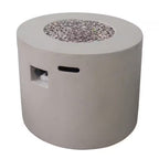 Zachary 31 In. X 24.5 In. Circular Concrete Propane Outdoor Patio Fire Pit in Light Gray