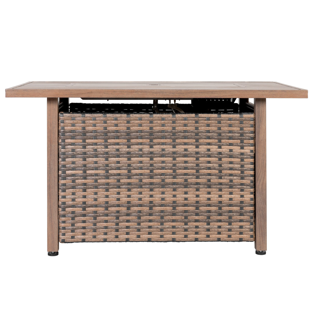 Fire Pit Table 43-In W 50000 Maximum Btus Iron Rectangle Liquid Propane Fire Pit Table