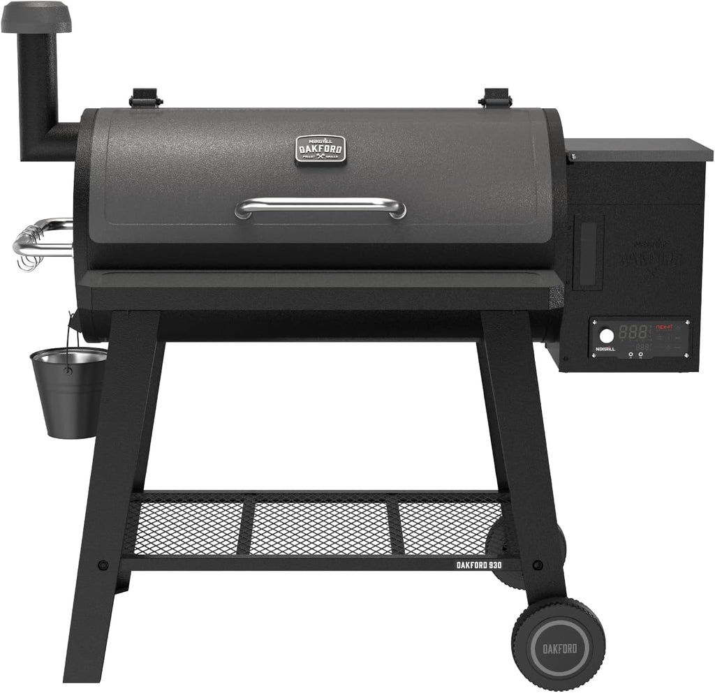Oakford 930 Wood Pellet Grill with 930 SQ in Cooking Area, Steel Wire Grates, I-Site View Indicator, Heavy Duty Pellet Smoker Grill with Bluetooth Connectivity - 910-0509