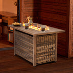 Fire Pit Table 43-In W 50000 Maximum Btus Iron Rectangle Liquid Propane Fire Pit Table