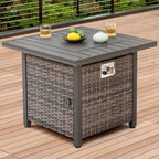 29.92-In W 50000 Maximum Btus Iron Square Liquid Propane Fire Pit Table