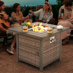 29.92-In W 50000 Maximum Btus Iron Square Liquid Propane Fire Pit Table