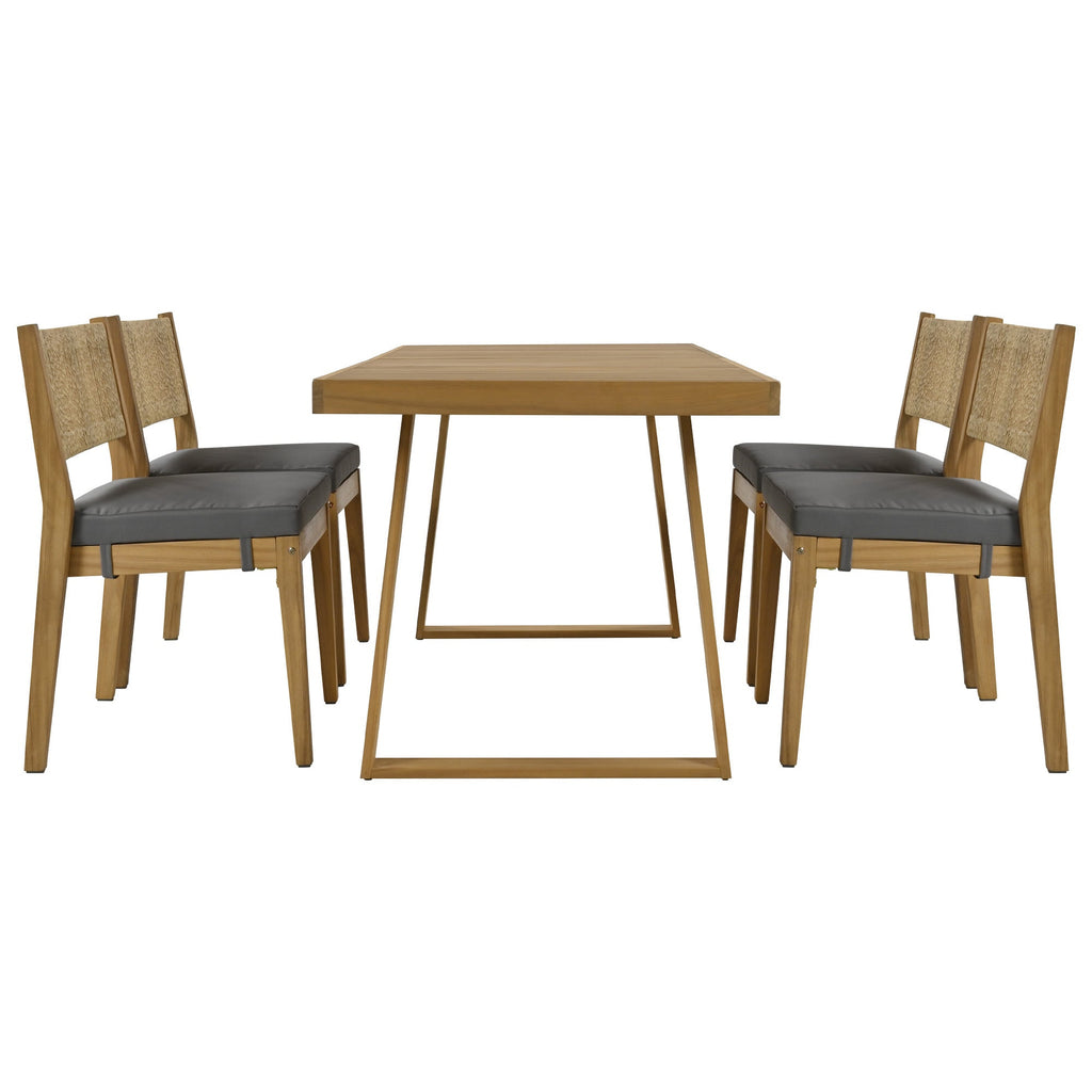 Outdoor Acacia Wood Dining Table and Chair Set