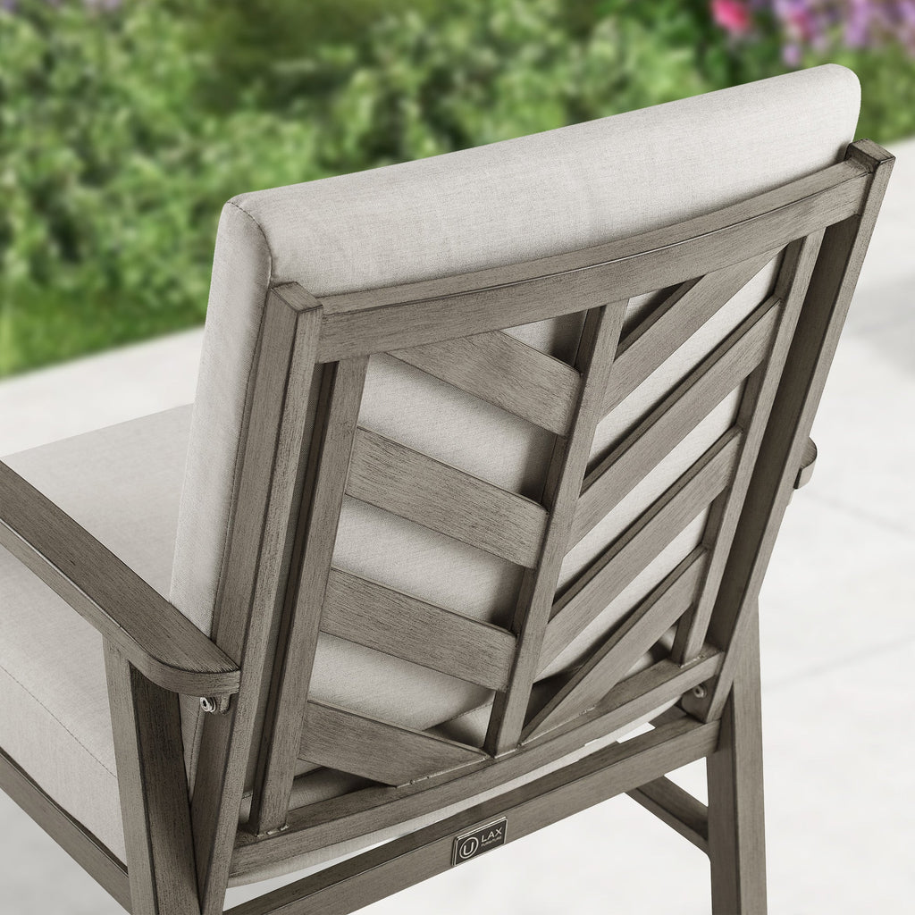 2-Piece Patio Aluminum Dining Chairs With Sunbrella® Cushions