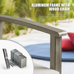 Outdoor Dining Set with Fixed Chair and Lazy Susan