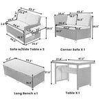 5-Piece Outdoor Patio Rattan Sofa Set