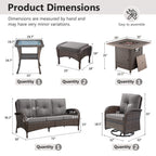 Outdoor Fire Pit Conversation Set, 3-Seat Sofa & Chairs Patio Furniture Set