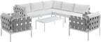 8 Piece White Aluminum Outdoor Patio Furniture Set