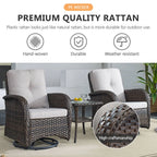 Outdoor Fire Pit Conversation Set, 3-Seat Sofa & Chairs Patio Furniture Set