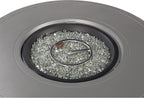 round 44 In. X 44 In. Aluminum Propane Fire Pit Table with Glass Beads, Two Covers, Lid, 57,000 Btus in Grey Finish