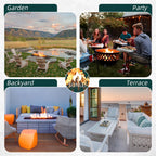 45" Propane Fire Pit Table 50,000 BTU Steel Gas Fire Pit with Removable Lid & Waterproof Cover and Tables